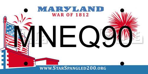 MNEQ90 Maryland License Plate