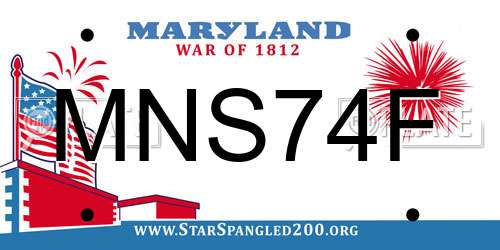 MNS74F Maryland License Plate