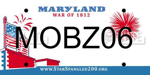 MOBZ06 Maryland License Plate