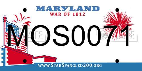 MOS0071 Maryland License Plate