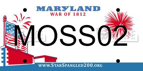 MOSS02 Maryland License Plate