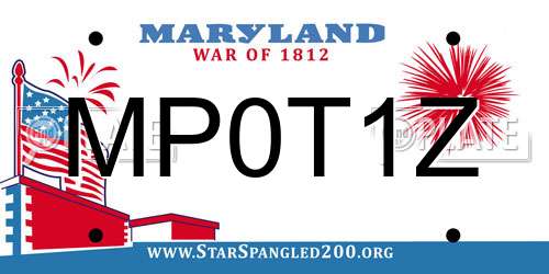 MP0T1Z Maryland License Plate