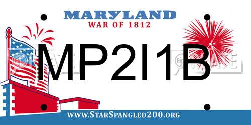 MP2I1B Maryland License Plate