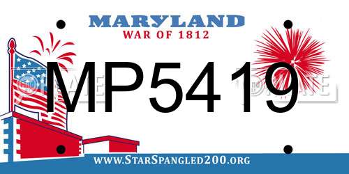 MP5419 Maryland License Plate
