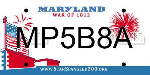 MP5B8A Maryland License Plate