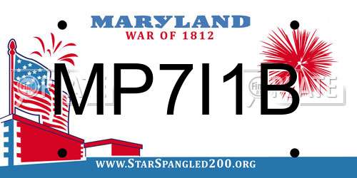 MP7I1B Maryland License Plate