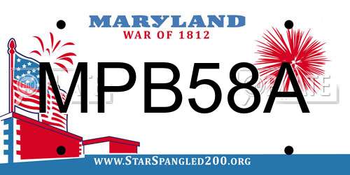 MPB58A Maryland License Plate