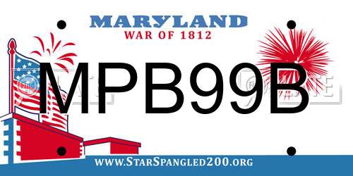 MPB99B Maryland License Plate