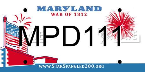 MPD111 Maryland License Plate