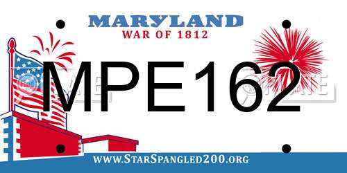 MPE162 Maryland License Plate