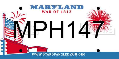 MPH147 Maryland License Plate