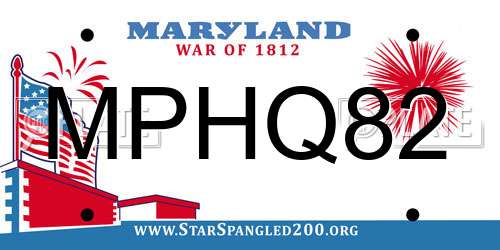 MPHQ82 Maryland License Plate