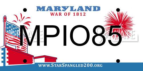 MPIO85 Maryland License Plate