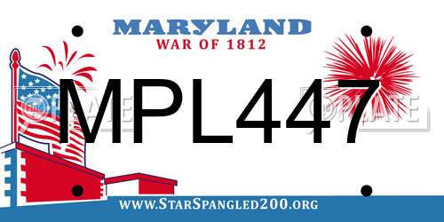 MPL447 Maryland License Plate