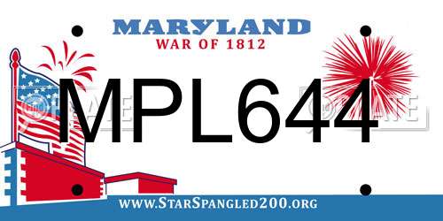 MPL644 Maryland License Plate