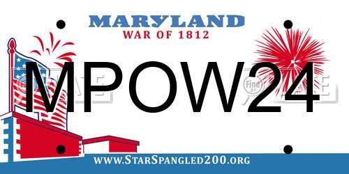 MPOW24 Maryland License Plate