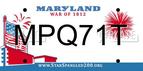 MPQ71T Maryland License Plate