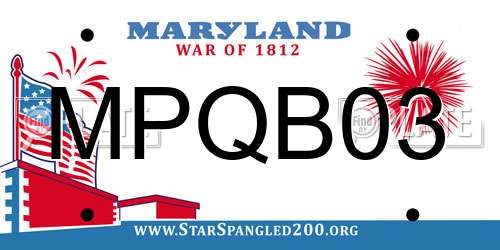 MPQB03 Maryland License Plate