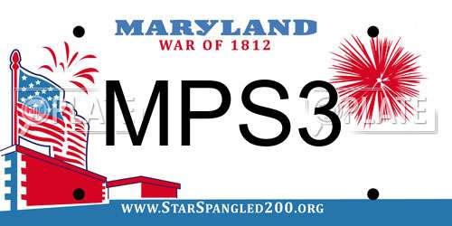 MPS3 Maryland License Plate