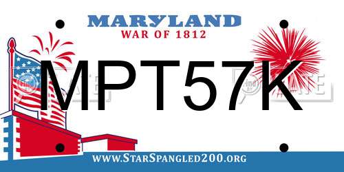 MPT57K Maryland License Plate