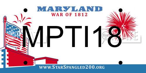 MPTI18 Maryland License Plate