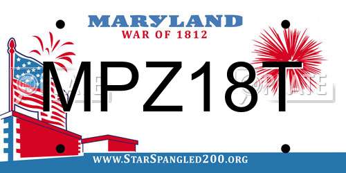 MPZ18T Maryland License Plate