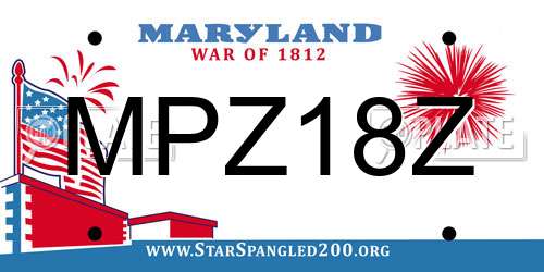 MPZ18Z Maryland License Plate