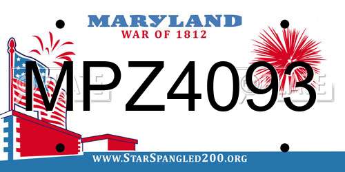 MPZ4093 Maryland License Plate