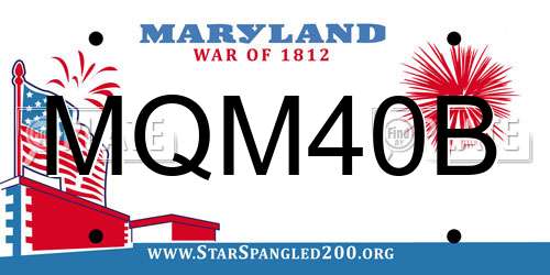 MQM40B Maryland License Plate