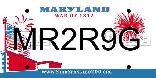 MR2R9G Maryland License Plate