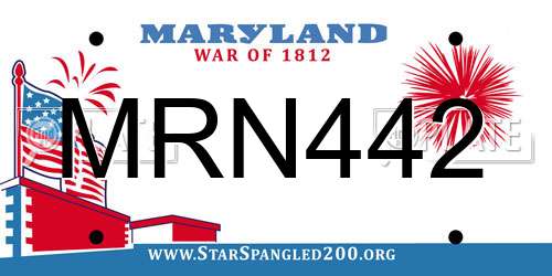 MRN442 Maryland License Plate