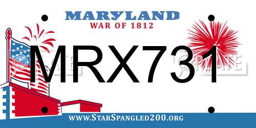 MRX731 Maryland License Plate