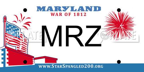 MRZ Maryland License Plate