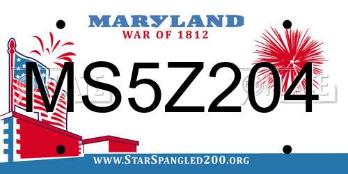 MS5Z204 Maryland License Plate