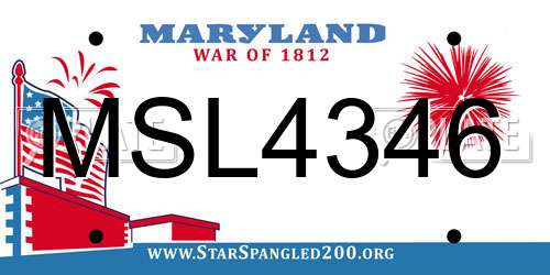 MSL4346 Maryland License Plate