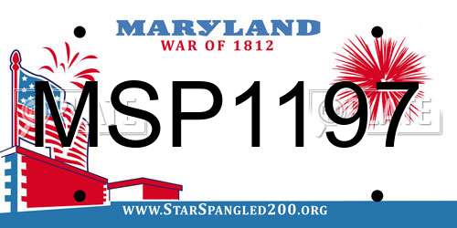 MSP1197 Maryland License Plate
