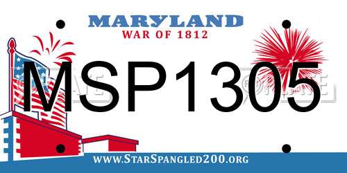 MSP1305 Maryland License Plate