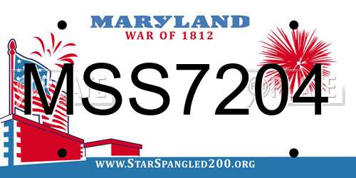 MSS7204 Maryland License Plate