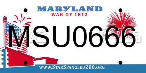 MSU0666 Maryland License Plate