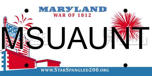 MSUAUNT Maryland License Plate
