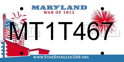 MT1T467 Maryland License Plate