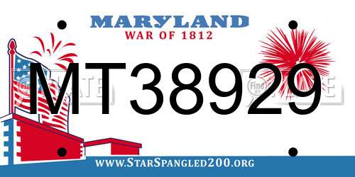MT38929 Maryland License Plate