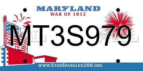 MT3S979 Maryland License Plate