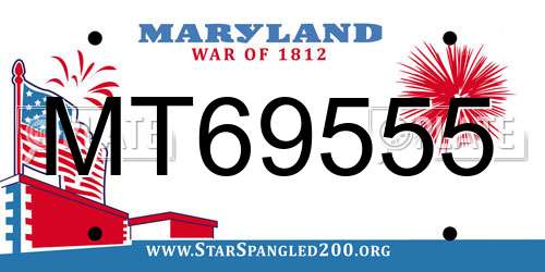 MT69555 Maryland License Plate