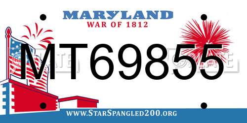 MT69855 Maryland License Plate