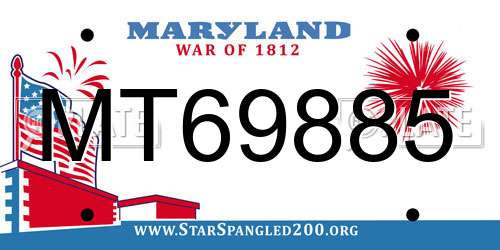 MT69885 Maryland License Plate