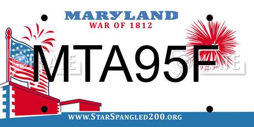 MTA95F Maryland License Plate