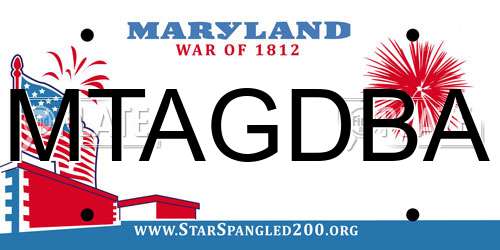 MTAGDBA Maryland License Plate
