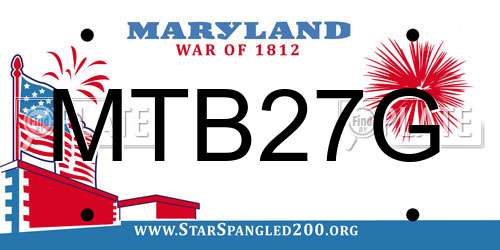 MTB27G Maryland License Plate
