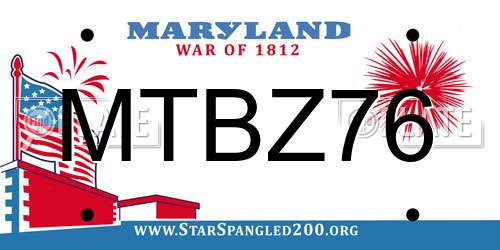 MTBZ76 Maryland License Plate